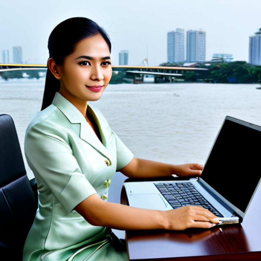 실시간 데이터 처리에서의 데이터 클렌징 기법 - **Prompt:** A professional Thai businesswoman in a modest, traditional Thai silk dress (Suea Phrarat...