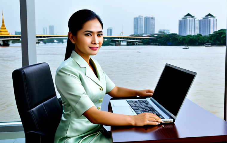 실시간 데이터 처리에서의 데이터 클렌징 기법 - **Prompt:** A professional Thai businesswoman in a modest, traditional Thai silk dress (Suea Phrarat...