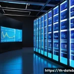 Home 20 실시간 데이터 처리에서의 데이터 포맷 변환 기법 - A modern high-tech data center environment showcasing real-time data processing, featuring large tra...