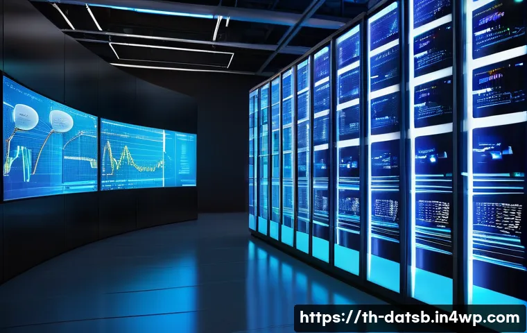 실시간 데이터 처리에서의 데이터 포맷 변환 기법 - A modern high-tech data center environment showcasing real-time data processing, featuring large tra...